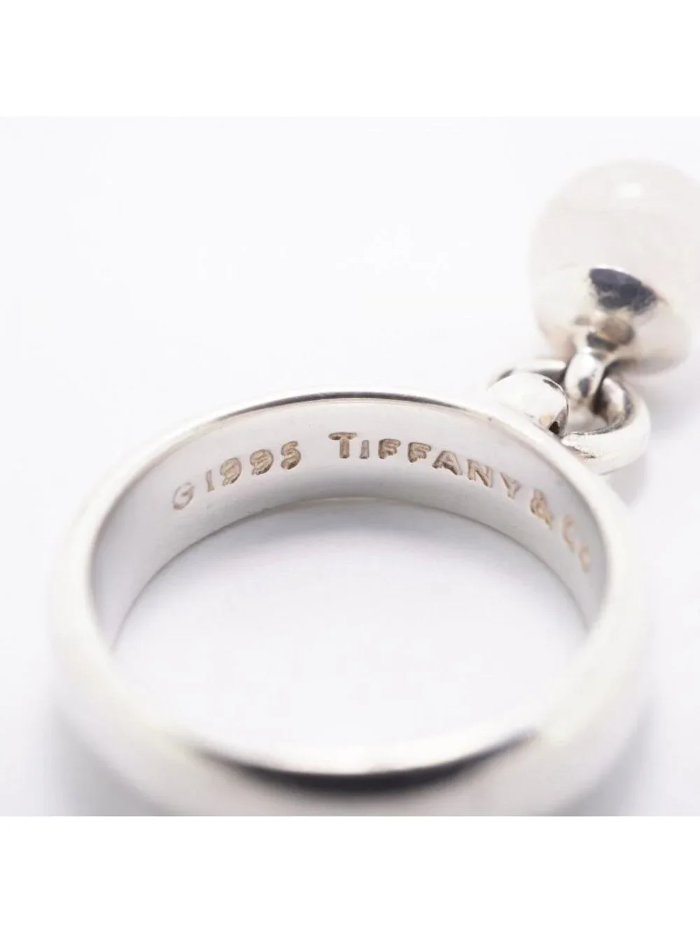 Tiffany & Co Ring Ball D'ancre 925 Sterling Silver Rose Quartz Pink 8.5 Watch